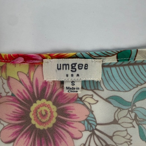 Umgee Womens Floral Kimono Wrap Ruffle Sleeve Open Front Cardigan C1826 Small - Picture 4 of 5